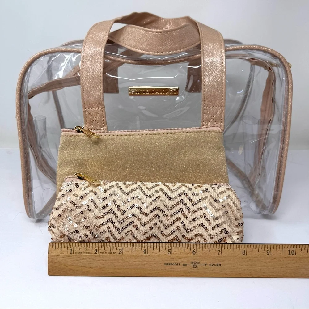 VINCE CAMUTO large cosmetic bag with two NWOT pouches